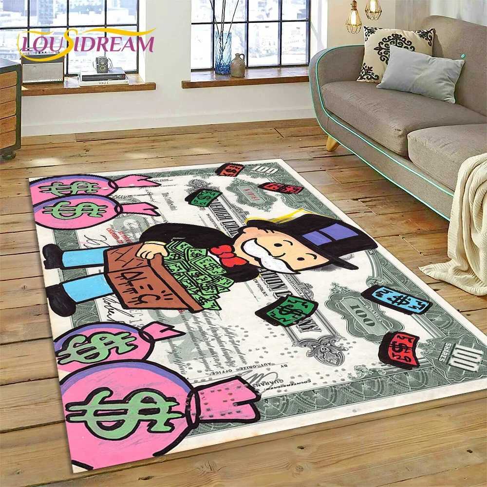 Game Dollar Monopoly Cartoon Money Rug Carpet for Living Room Bedroom Home DecorFloor Mat Non-slip Decoration for Sofa Doormat R250422