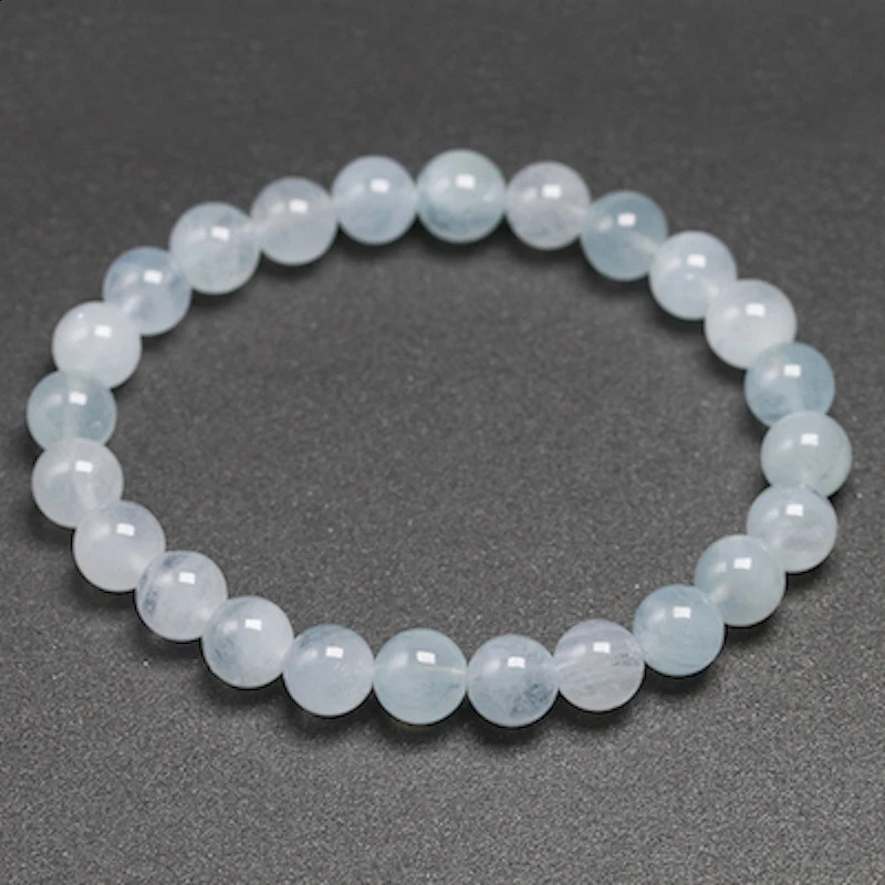 Personalized Natural Aquamarine Beads Bracelets Dropship 250206