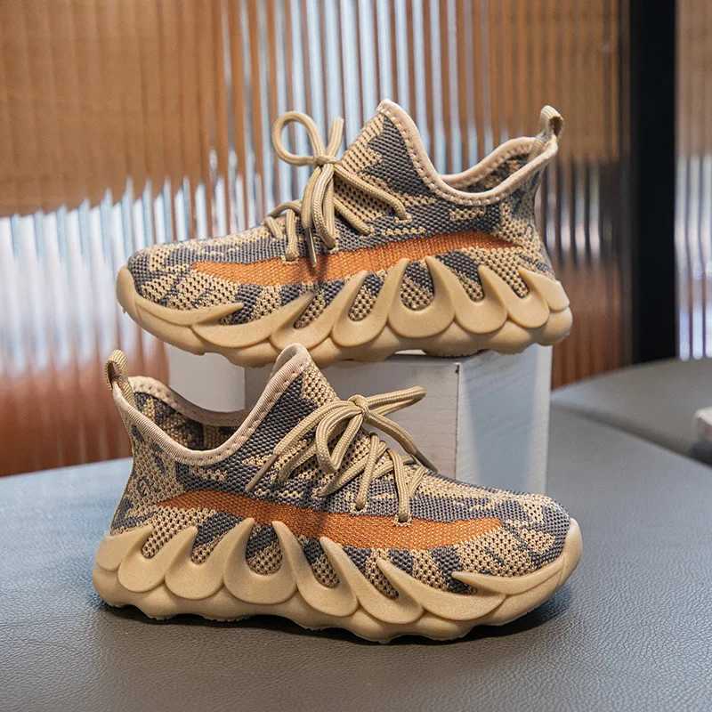Fashion Knit Sports Shoes 2024 Breathable Soft Soles Anti Slip Sneakers for Boys Girls Spring Autumn Trendy Mesh Shoes for KidsXJ250207