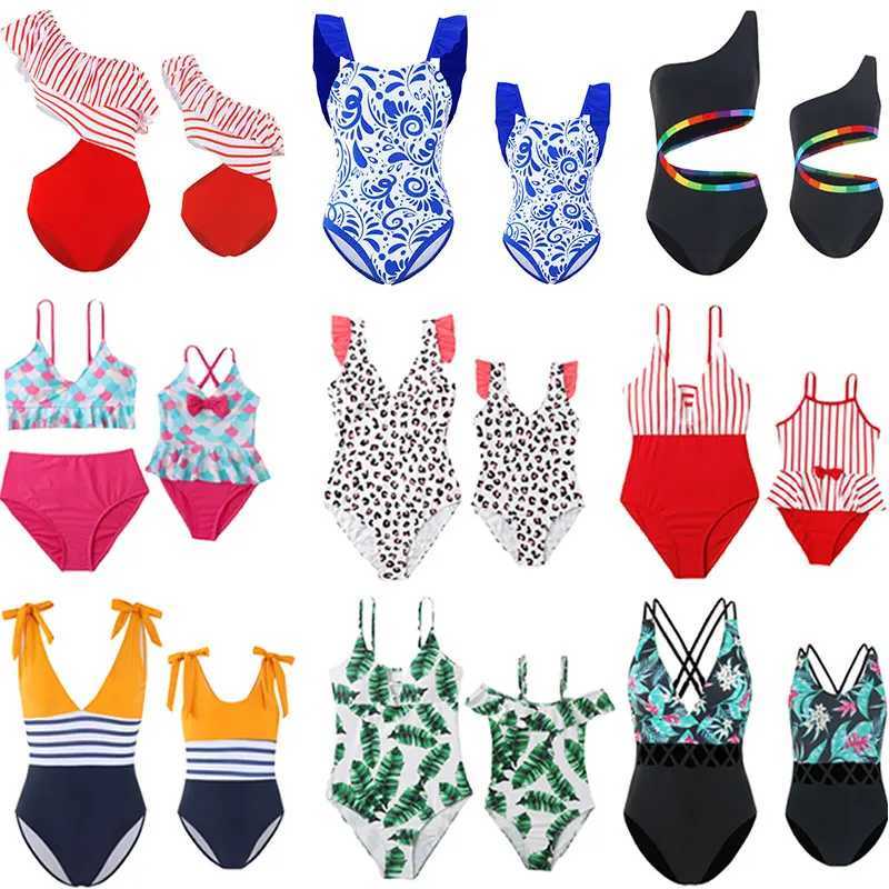 Mom child girl swimsuit womens beach bikini swimsuit family swimsuit mummy daughter swimsuit W250207