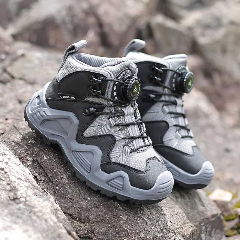 Children Outdoor Tactical Boots Kids Camping Combat Training Quick release Breathable Hiking Shoes W250207