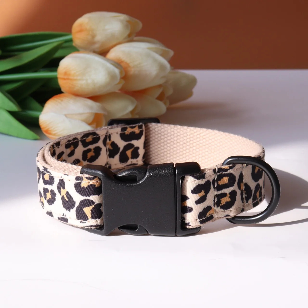 Personalized Leopard Green Field Pet Collar Camouflage Nylon Printed Dog Collar Free Engraved ID Leash Set Adjustable for Dogs 250121
