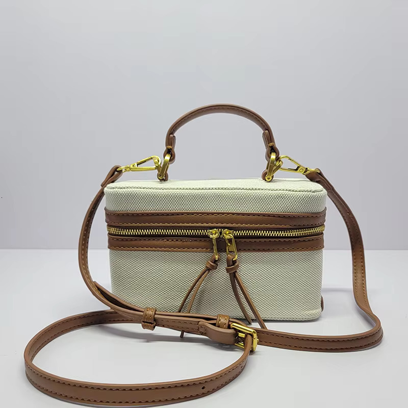 Fashion Box Women Handbags Designer Thick Canvas Shoulder Crossbody Bags Casual Spring And Summer Small Purses Canvas Cartoon
