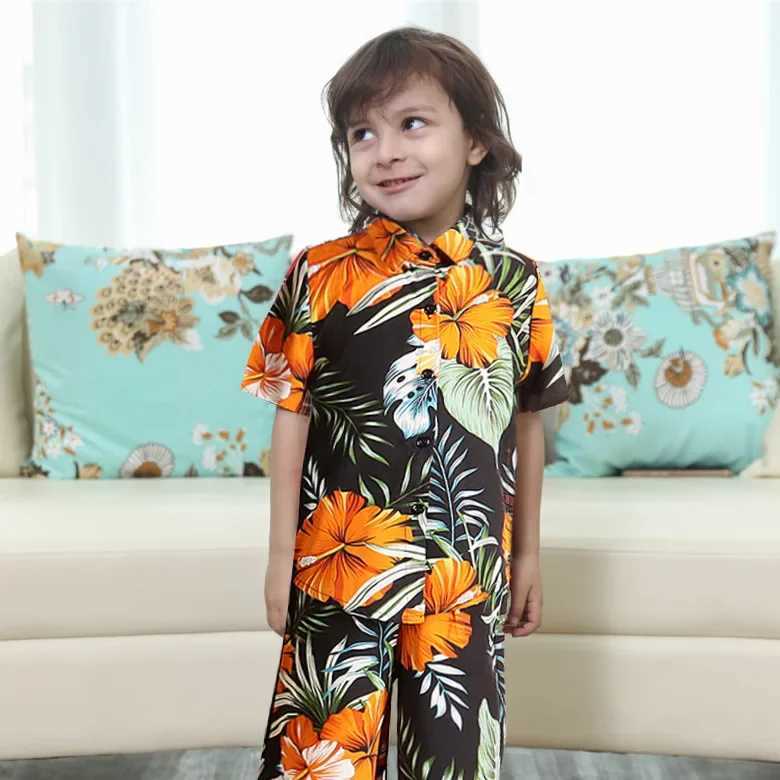 Family Matching Outfits Mom Daughter Ruffle Dress Dad Son Tee Shirt+Shorts Suit Holiday Wear Casua Printing Clothes Family Look W250207