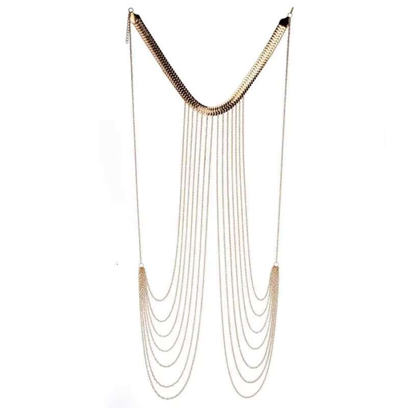 Multi Layered Bikini Tassel Body Chain Necklace