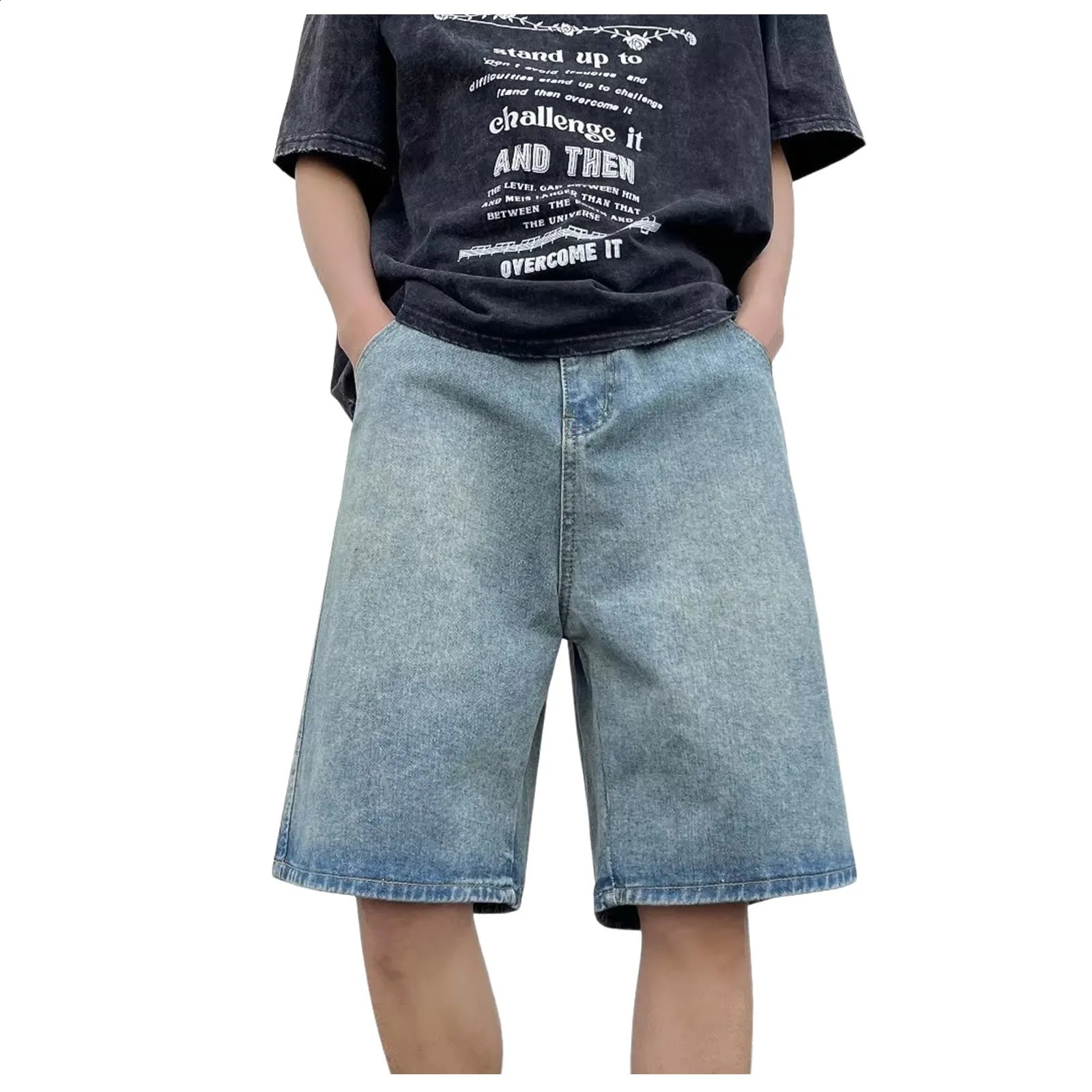 MenS Hip Hop Shorts Vintage Denim Trousers Teenager Boys Streetwear Summer Jeans Casual With Pockets Ropa Hombre 250120