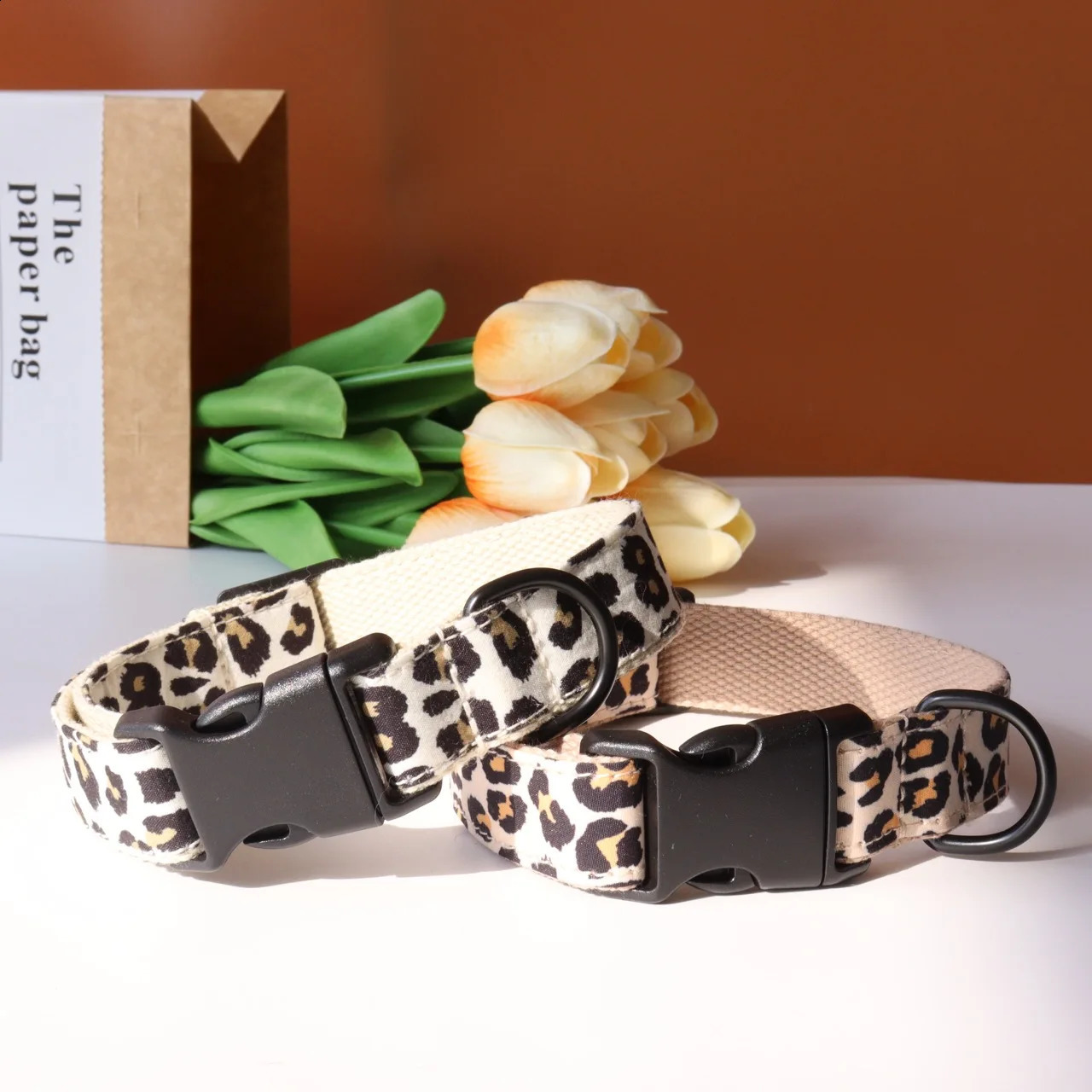 Personalized Leopard Green Field Pet Collar Camouflage Nylon Printed Dog Collar Free Engraved ID Leash Set Adjustable for Dogs 250121