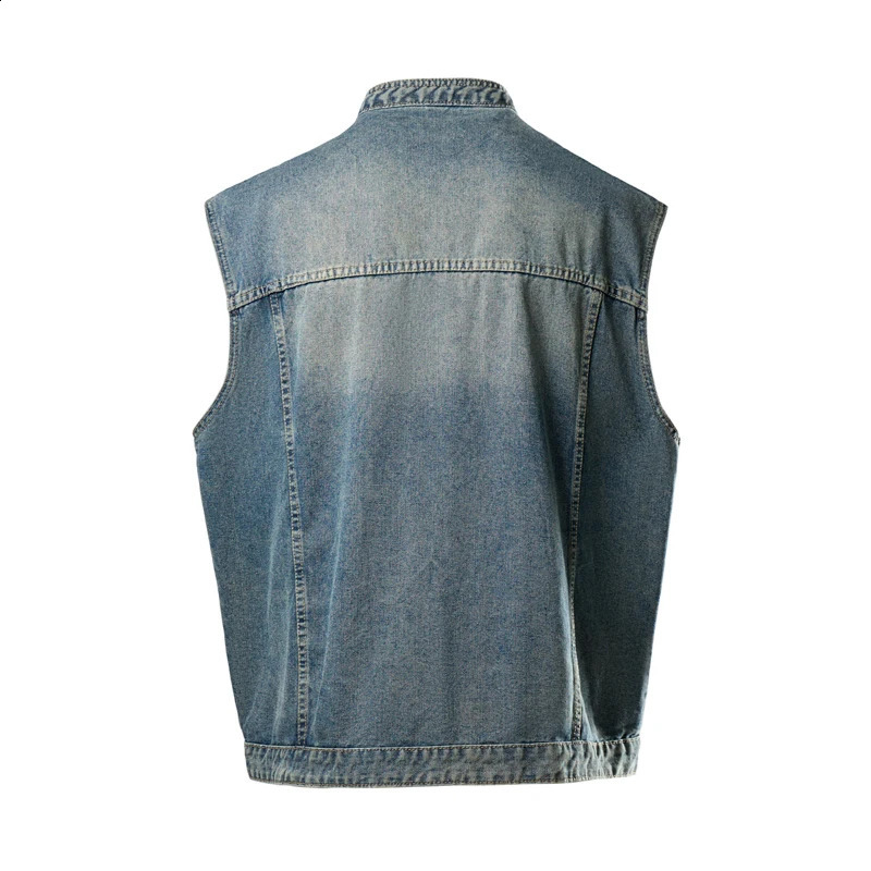 M-XXXL Vest Stylish Mens Denim Vest With Chest Pocket And Vintage Jeans Sleeveless Jacket Casual Streetwear Waistcoats 250206
