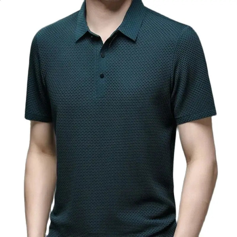 Summer Mens Short Sleeve Tshirt Cool and Breathable POLO Shirt Business Casual Sweatabsorbing Top 250121