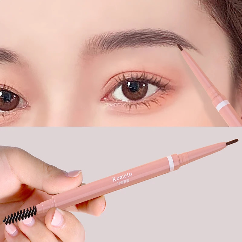 15mm Ultra Fine DoubleEnded Eyebrow Pencil Automatic Rotating Natural Waterproof Long Lasting Professional Pen Makeup 250108