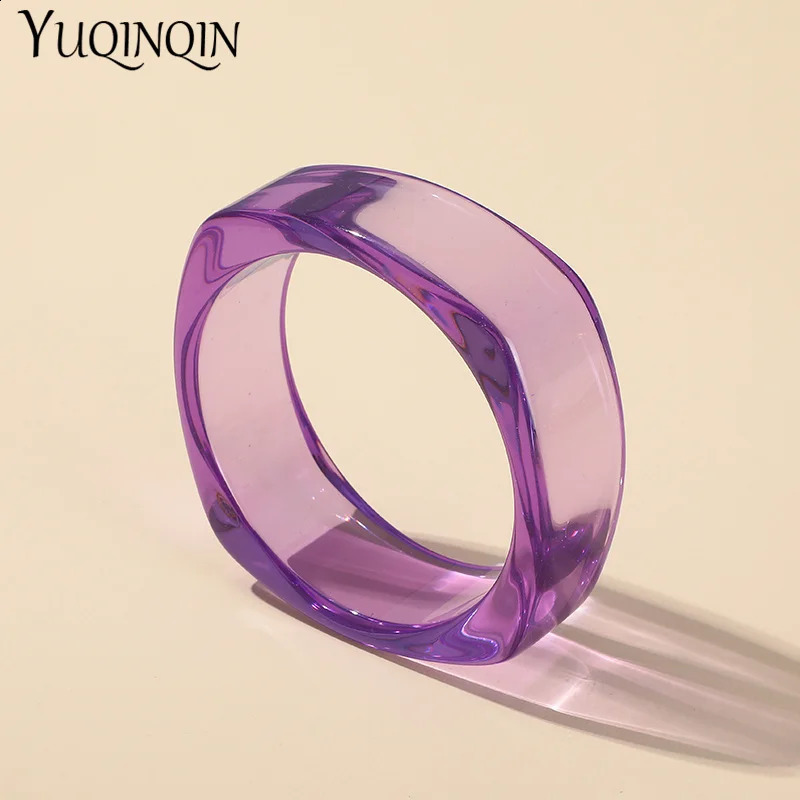 Trendy Transparent Acrylic Bracelet Bangle for Women Resin Party Bracelets Bangles with er Charms Jewelry Gifts 250206
