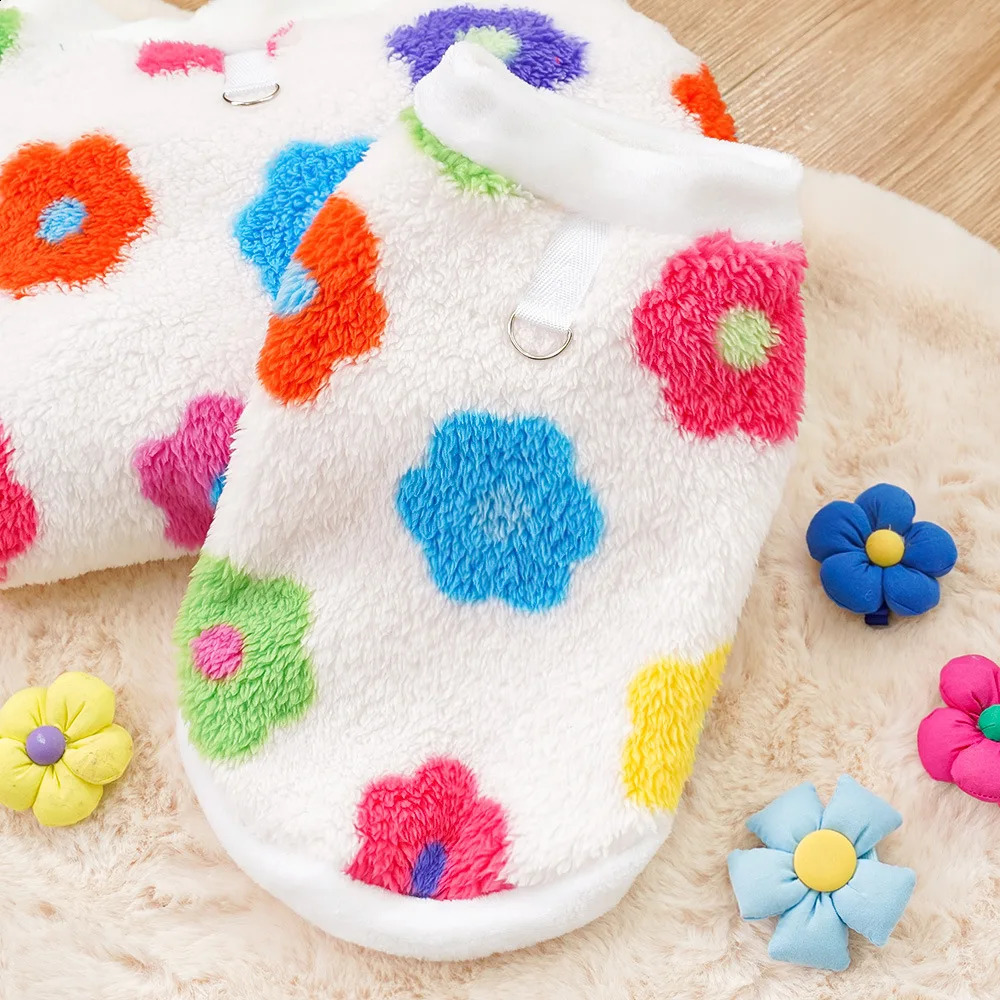 XS-8XL Pet Winter Warm Vest Puppy Clothes for Small Medium Big Dog Soft Golden Retriever Vest With Flower Clothing Pet Suppllies 250206