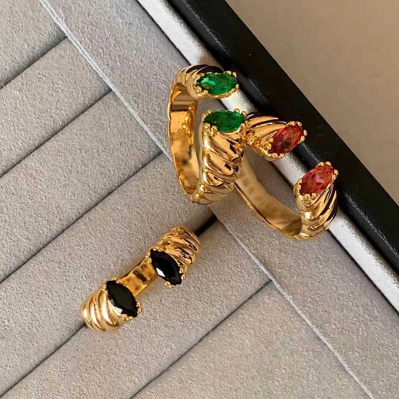 Foxanry Non-fading Gold Color Engagement Rings for Women Couples Trendy Elegant Sparkling Zircons Wedding Bride Jewelry Gifts W250207