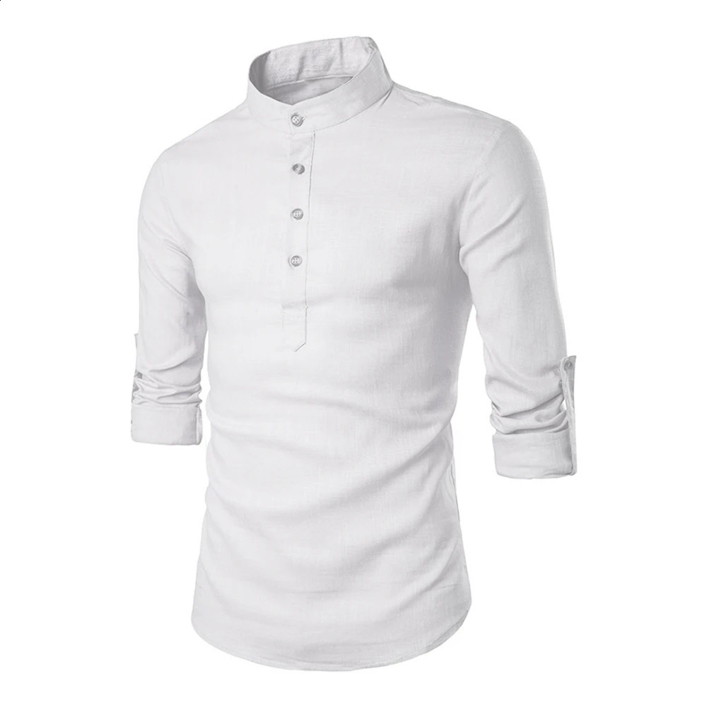 KB Mens Casual Blouse Cotton Linen Shirt Loose Tops Long Sleeve Tee Shirt Spring Autumn Casual Handsome Men Shirts 250206