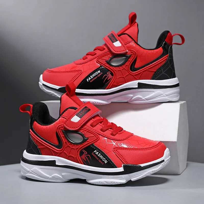 Brand childrens spider sports shoes boys waterproof sports shoes outdoor anti slip tennis shoes lightweight and casual running shoes W250207