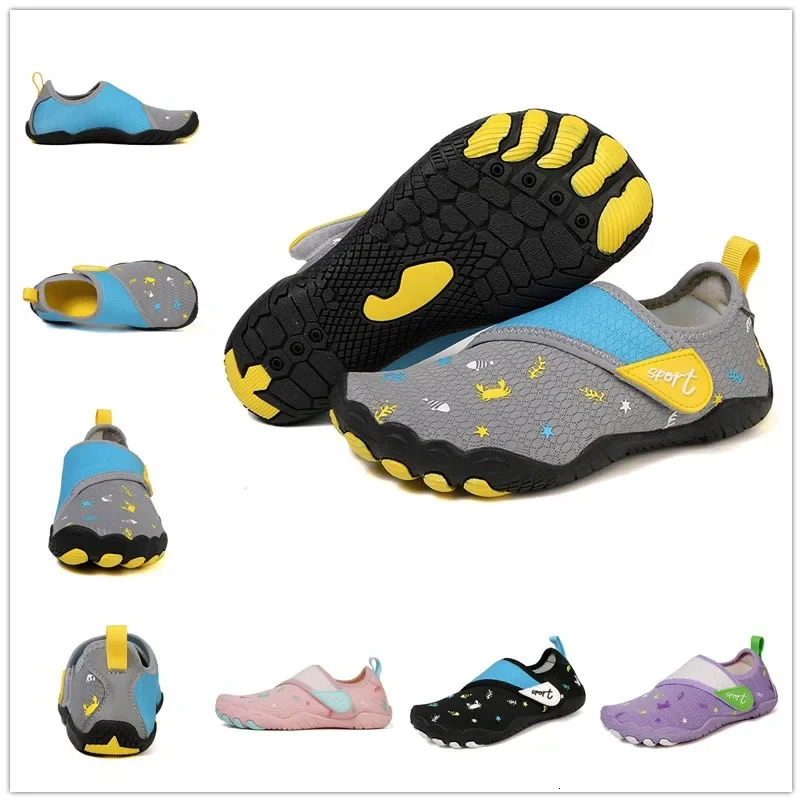 Kids Aqua Shoes Beach Fingers Barefoot Water Shoes Swimming Lightweight Non-slip Seaside River Sneakers Summer 250207