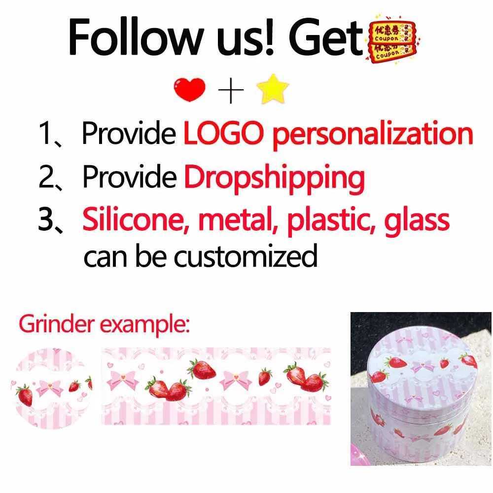 1PCS Pink Grinder Aluminum Alloy 40mm/50mm High Quality Crusher Mill Girly Birthday Gift Tobacco Herb Smoking AccessoriesXJ250207