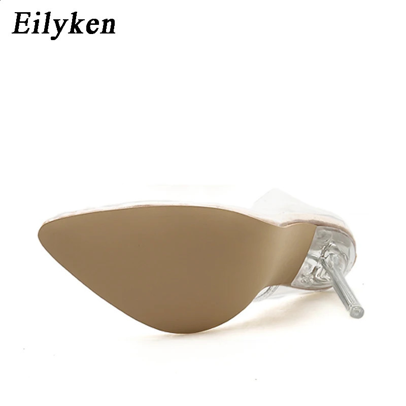 Eilyken Clear PVC Transparent Pumps Sandals Perspex Stilettos High Heels Pointed Toe Womens Nightclub Zapatillas De Mujer 250206