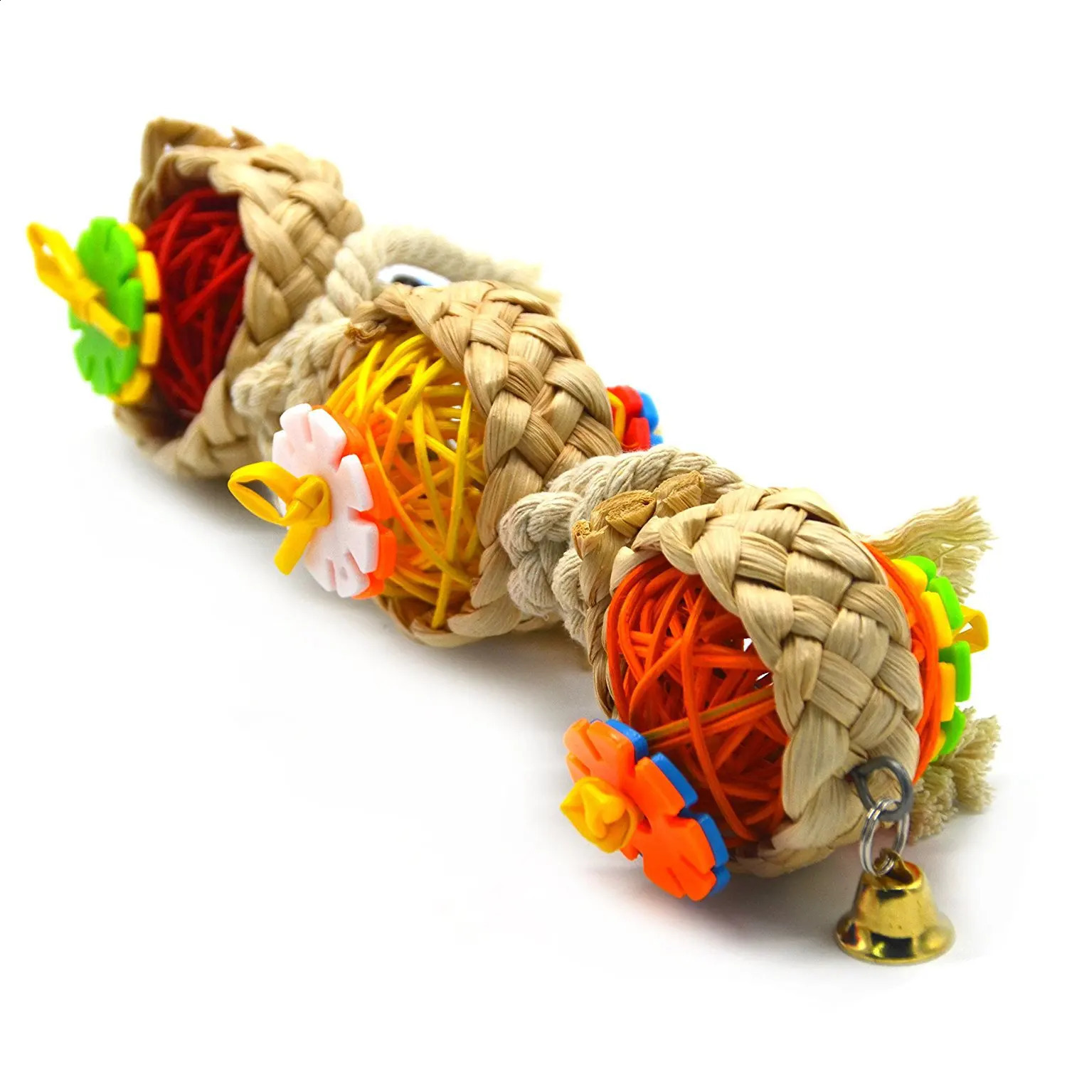 Parrot Shredder Toy Dry Anti-biting Parrot Cage Foraging Toy Chewing Toy with Bell Parrots Toys And Bird Accessories For Pet Toy 250206
