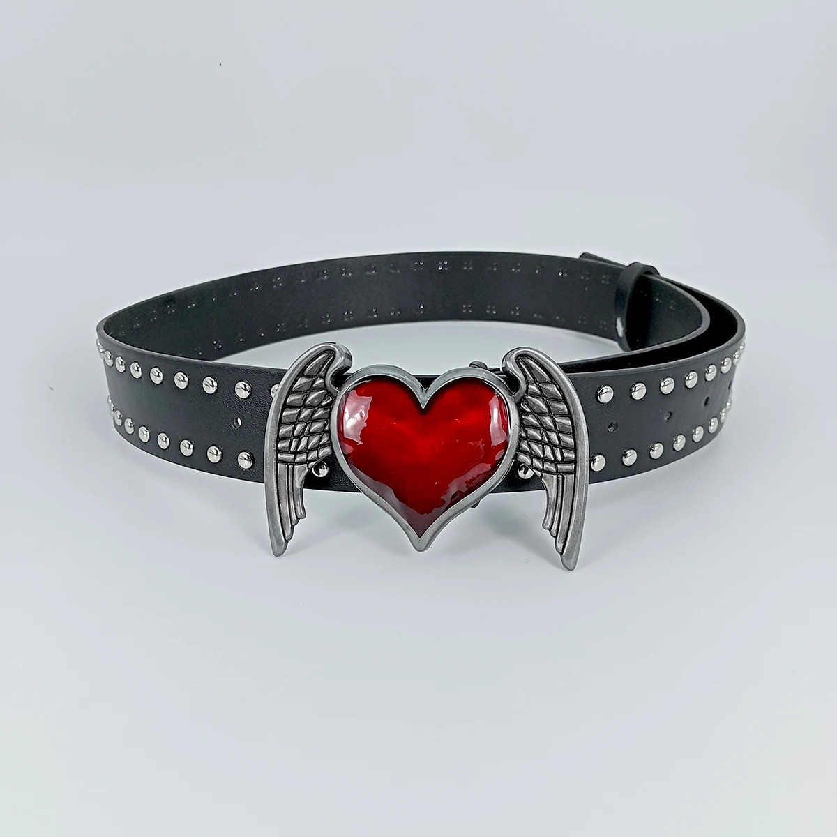 Unisex Jeans Belt sword red heart Goth Y2k Fashion Belts For Women High Quality Rivet Punk Accessory Men Waistband 250207