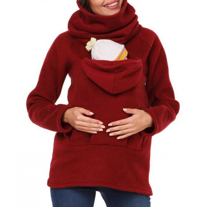 Autumn and Winter Kangaroo Coat Pregnant Womens Clothing Size Up Pregnant Womens Sweater Pregnant Womens Clothing 0-12 Months Pregnant Women Hoodie W2