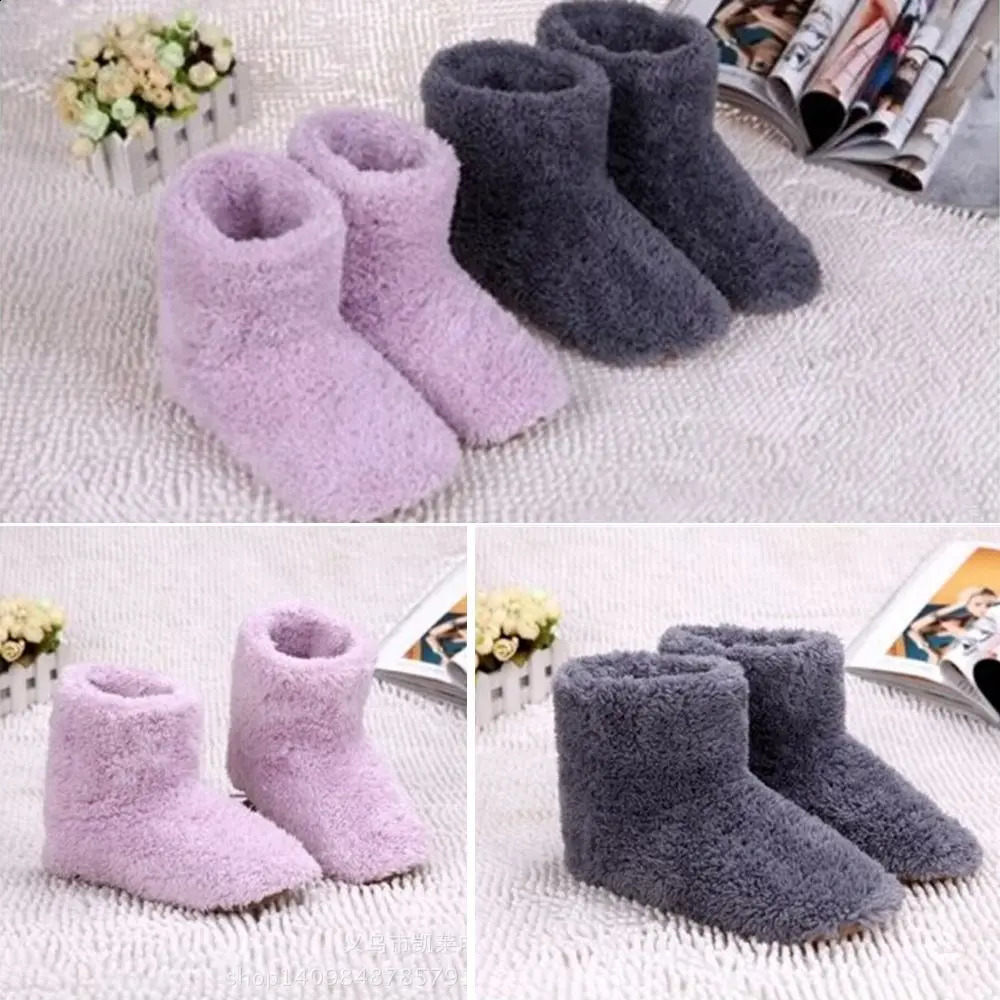 Useful Plush Washable USB Charging Warm Foot Winter Warming Slipper Foot Warmer Shoes Electric Heated Shoes 250120