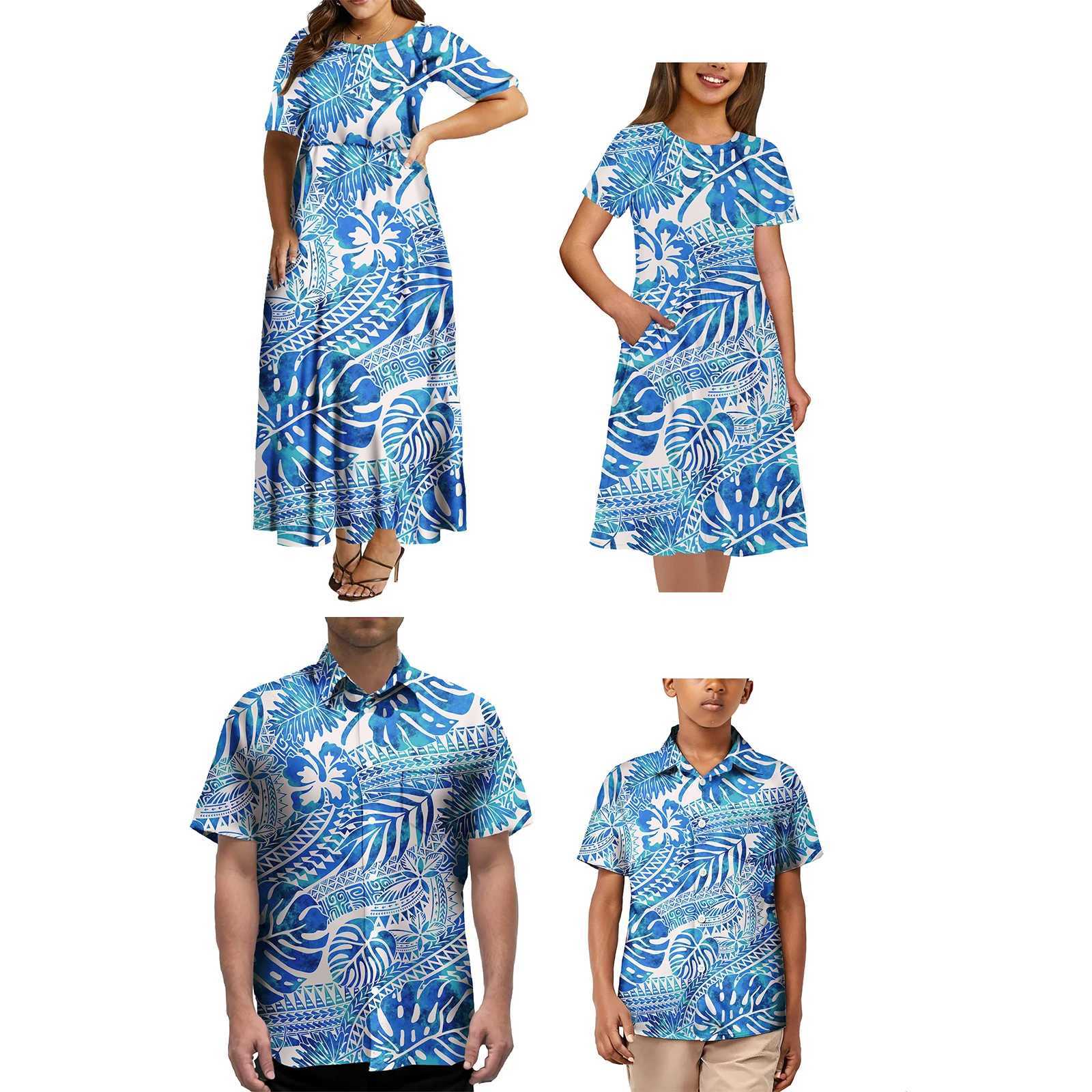 Mother Daughter Matching Clothing Island Dress Family Polynesian Tribal Print CUSTOM Matching Outfits For Family W250207