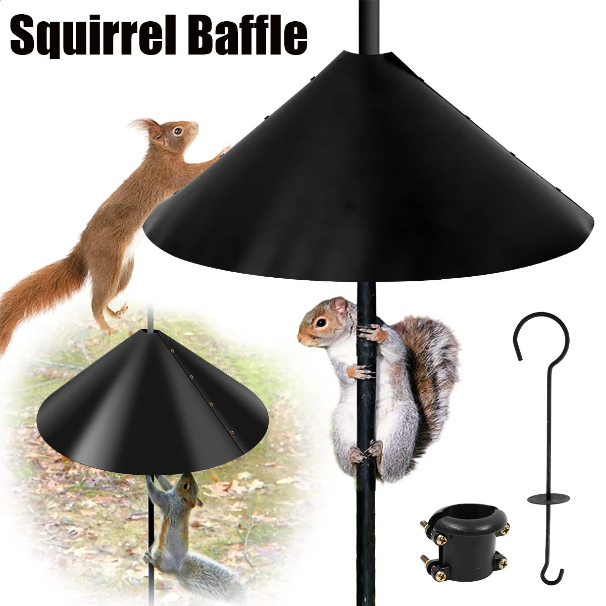 19 Inch Squirrel Baffle for Bird Feeder Pole Outside Pole Mount Stopper Bird House Guard for Outdoor Shepherd's Hook 250121