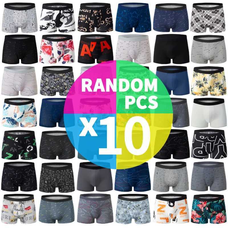 10-piece mens random fashion print sexy boyshort Europe and the United States size comfortable breathable underwear shortsXJ250207