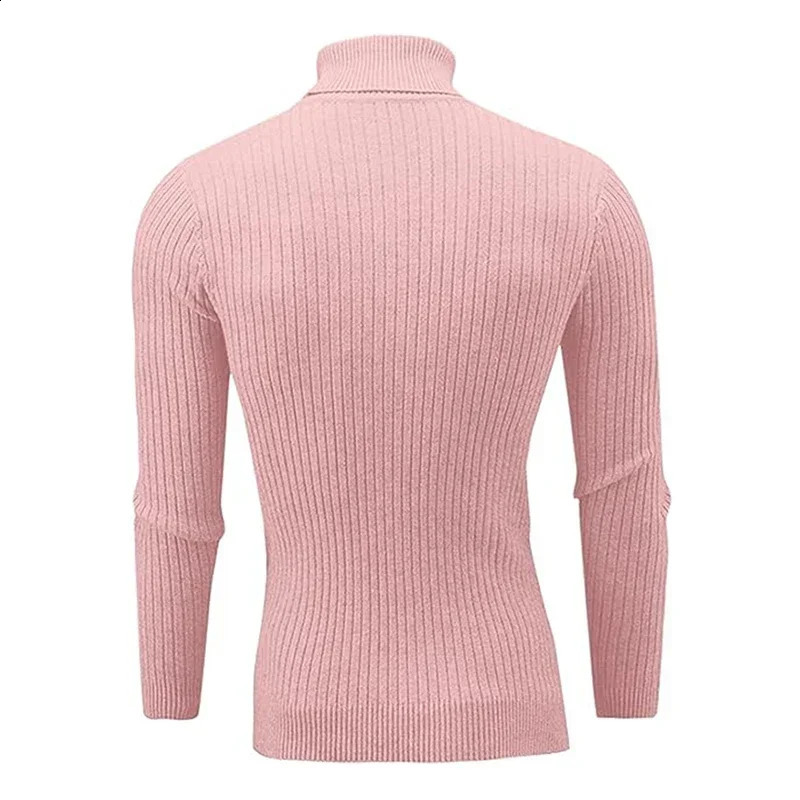 Mens Turtleneck Sweater Knitting Sweater Warm Fitness Leisure Mens Sweater Coat 250206