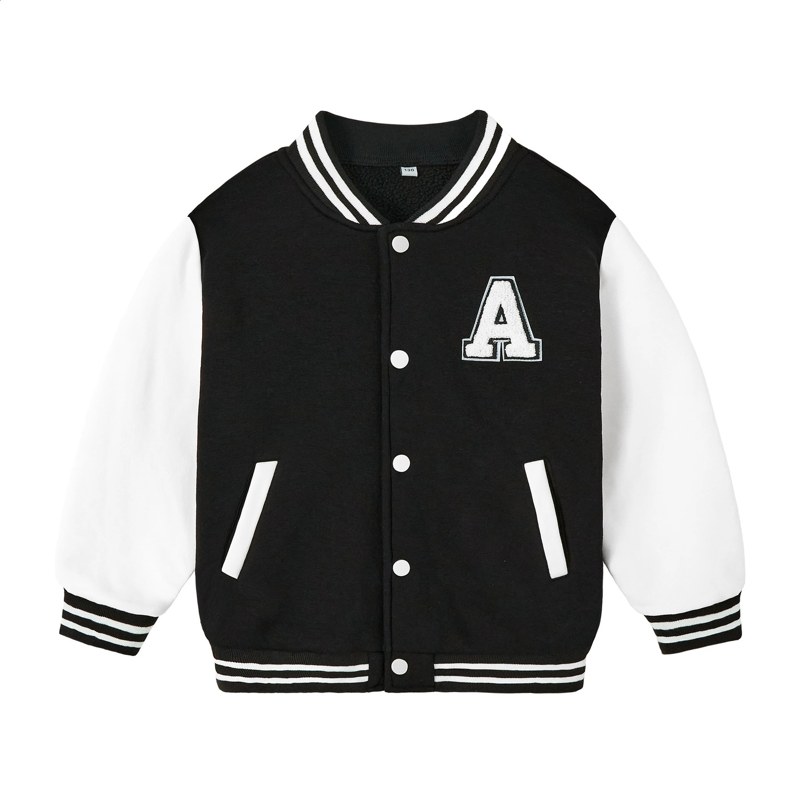 LOlanta Baseball Jacket for Kids School Boys Coat Fall Winter Fleece Windbreaker Vintage Outerwear 2-9 Years 250206