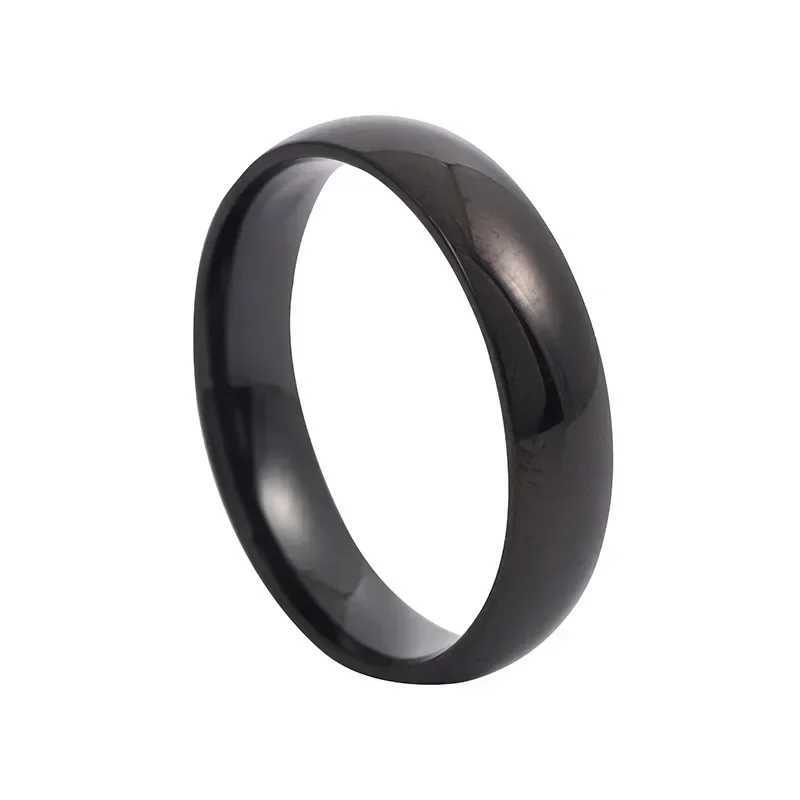 New fashion round smooth stainless steel exquisite ring suitable for high-end luxury finger rings and jewelry for couples W250207