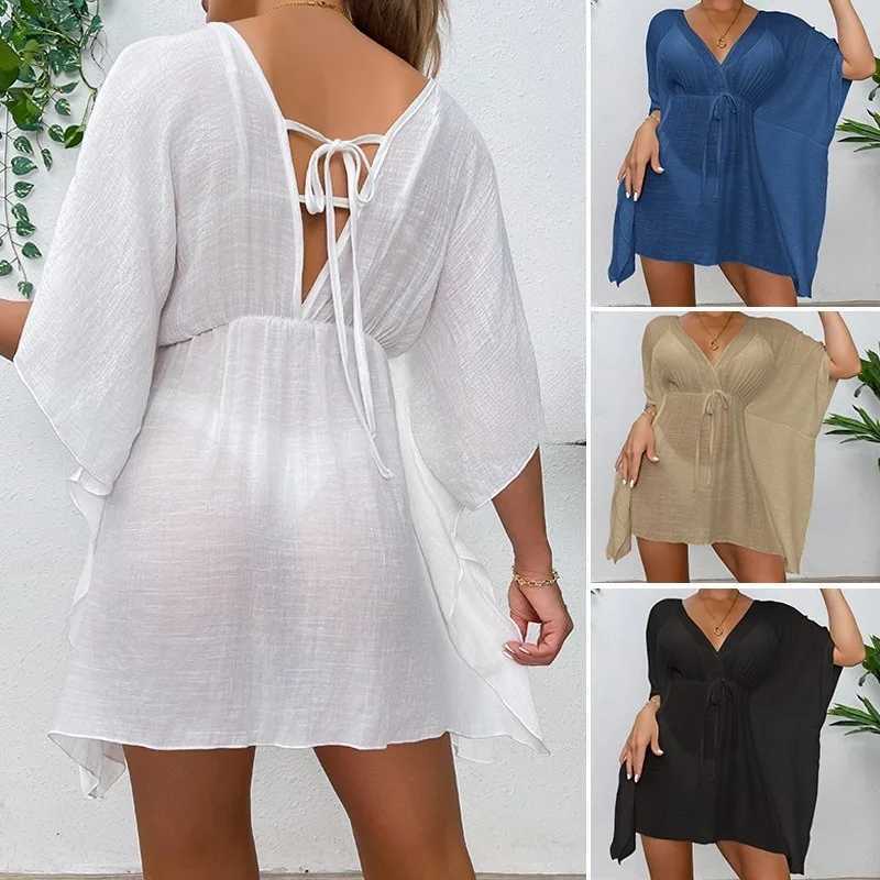 Summer Beachy Cover Up BIKINI Women Beach Dress Cover-Ups Swimsuit Fashion Loose Solid Beachwear Bathing SuitXJ2500207