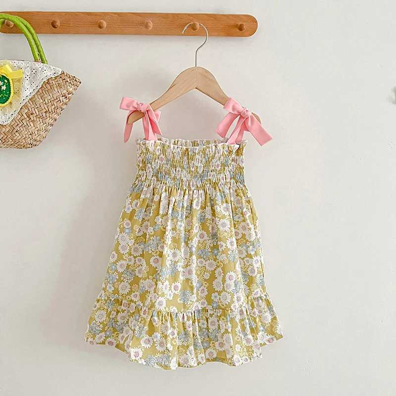 Summer Baby Girls Clothes Girls Sling Dress Flower Print Sleeveless Baby Romper Princess Dress Family Matching Sister Outfit W250207