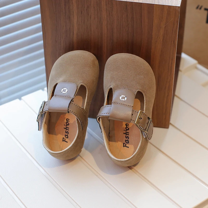 Kids Shoes Spring Autumn Childrens Causal Simple Style Flats Shoes Versatile Non-slip Boys Girls Leather Shoe 250206