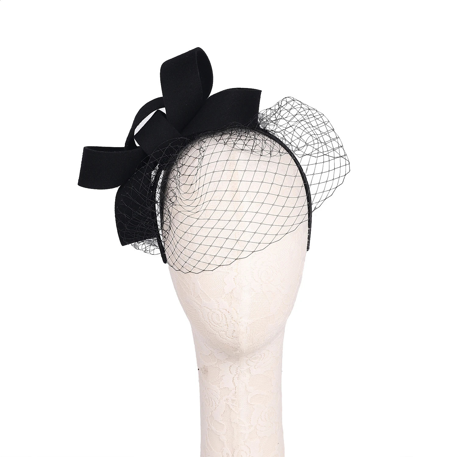 Wool Felt Fascinators White Wedding Hats For Women With Veil Bowknot Cocktail Tea Party Hat Lady Elegant Church Dress Derby Cap 250207