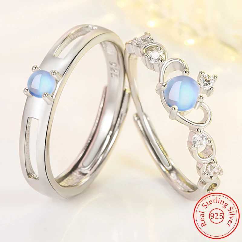925 sterling silver new mens high-quality fashion jewelry crystal opal crown couple ring XY0340 W250207