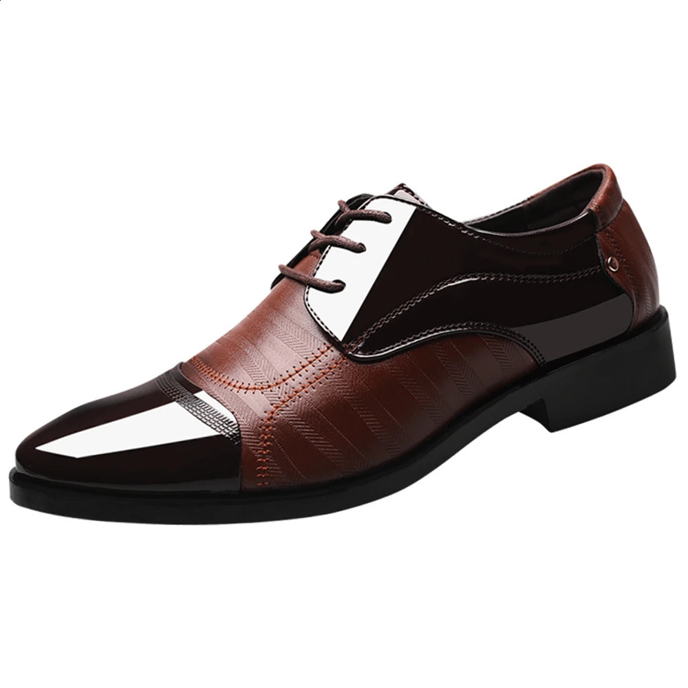 Leather Shoes Men Lace Up Formal Dress Shoes Business Oxford Male Office Wedding Dress Shoes Footwear 250206