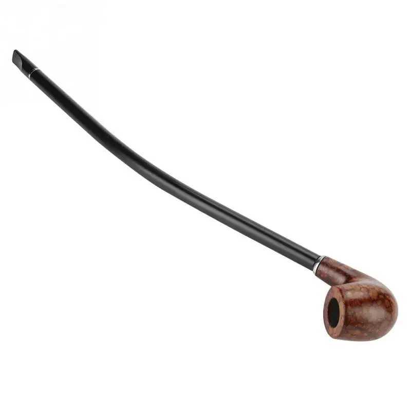 40.5cm Natural Wood Long Cigarette Holder Exquisite Brown Handle Wooden Tobacco Cigarettes Smoke Pipe with Box Wood Pipe Y250207