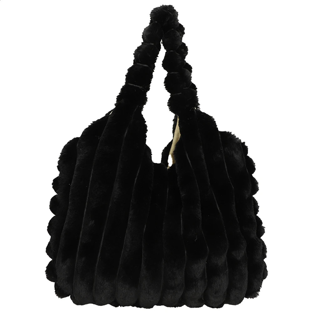 Women Plush Tote Handbag Large Capacity Soft Satchel Bag Versatile Fashion Casual Daily Dating 250206