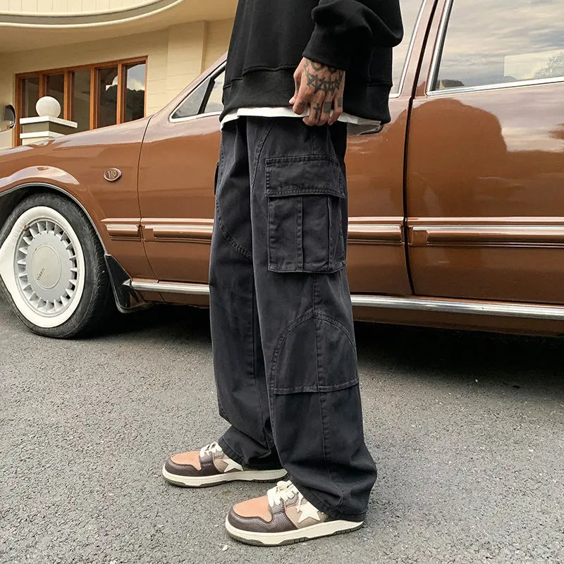 High Street Chaopai Casual Multiple Pockets Hip-hop Cargo Pants Man Fashion Autumn Youth Trend All-match Male Trousers 250206