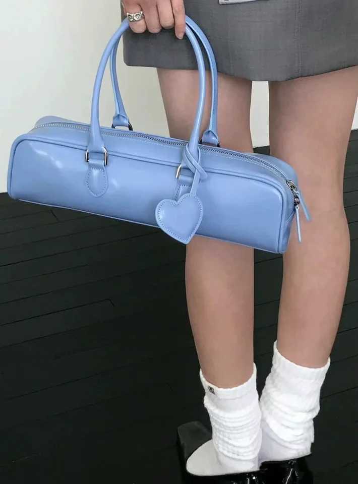 JIAERDI Hot Girls Blue Handbag Purses Wen High Street Leather Chic Casual Shoder Bags Ladies Vintage Underarm Bag Y2k Z250515
