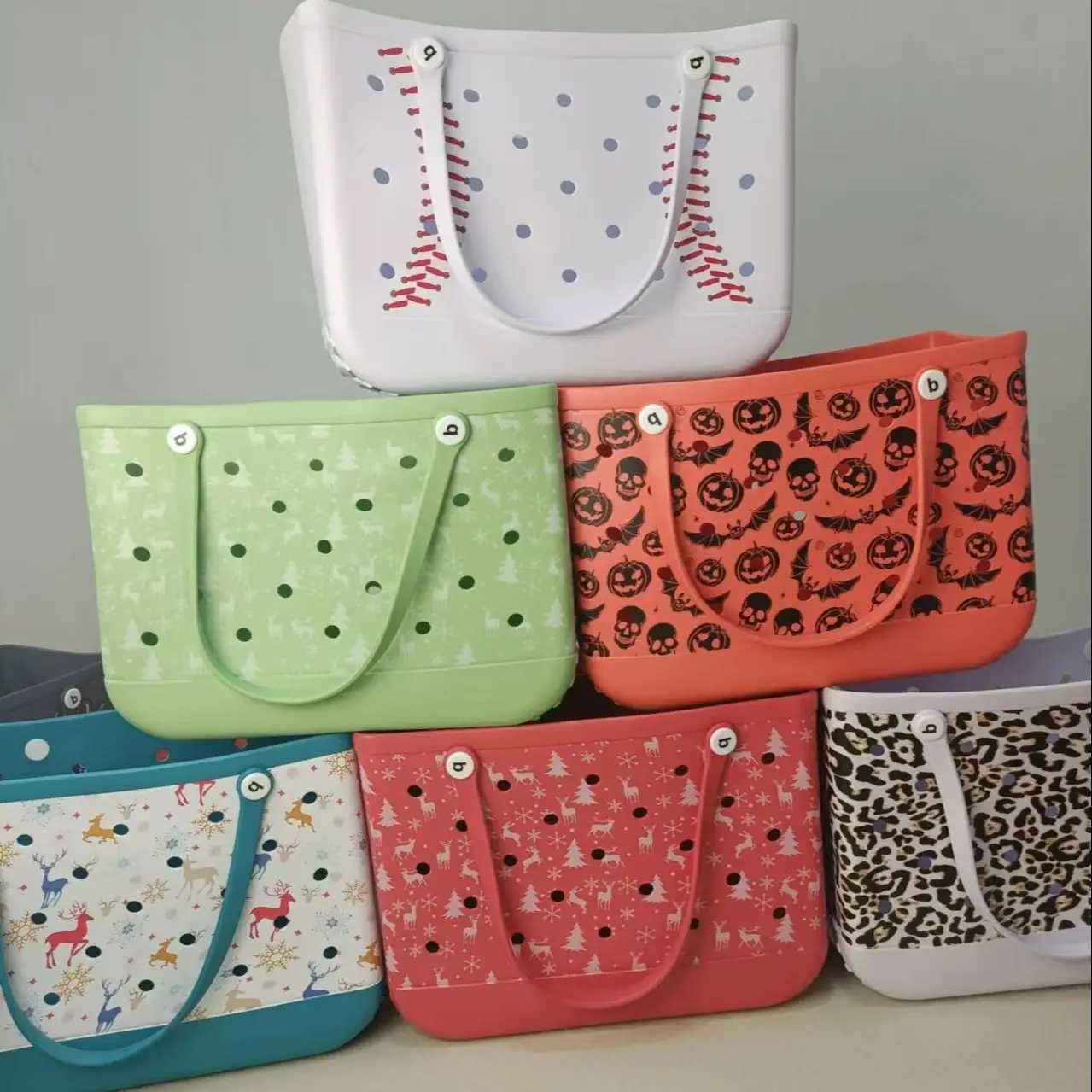 Beach Bogg Bag Waterproof Summer EVA Large Capacity Tote Shoder Handbag Cute Basket Fi Wen Picnic Shopping Outdoor Gift Z250122