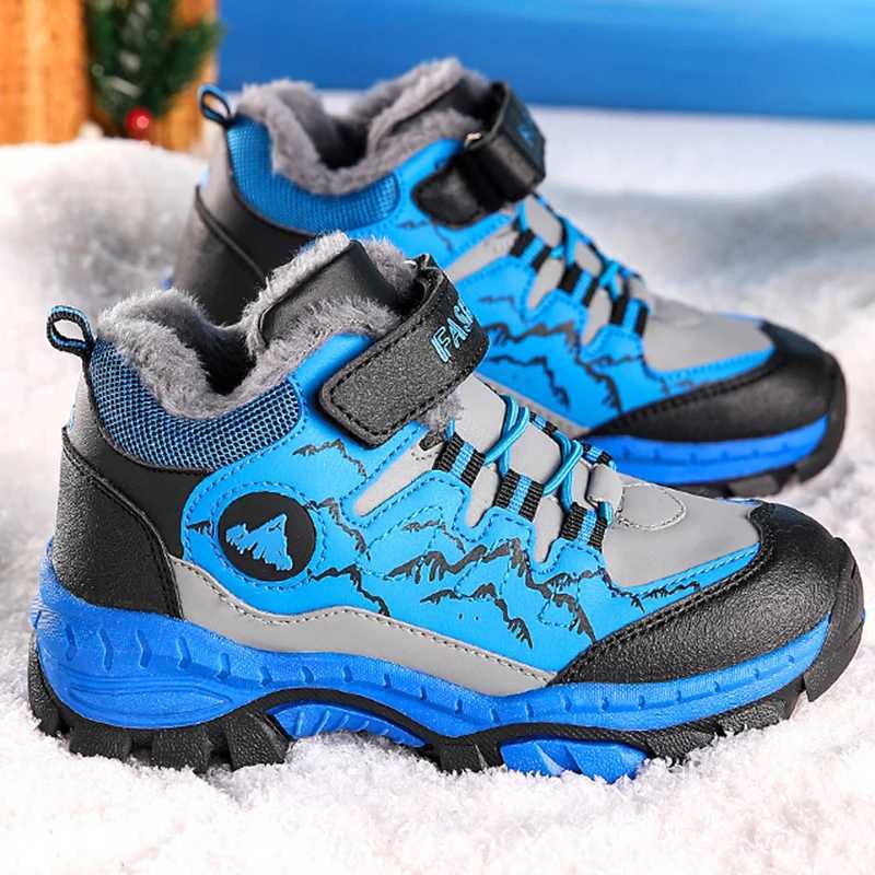 Childrens snow boots cotton warm Comf soft leather waterproof casual anti slip sports shoes W250207
