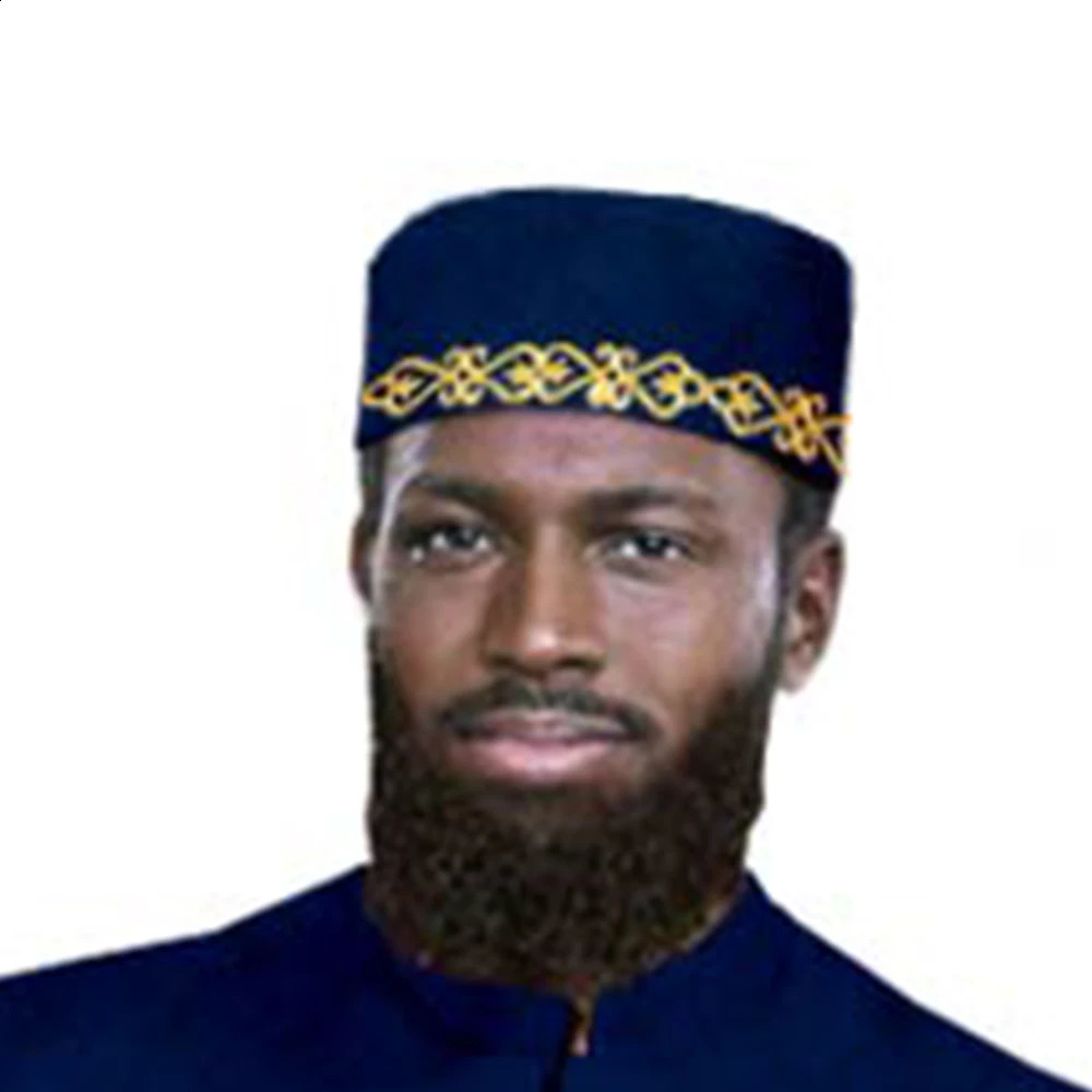 Men Prayer Hats Islamic African Muslim Kippah Arab Caps Men Arabia Cotton Gold Embroidery Wrap Muslim Islam Men Hat Headscarf 250207