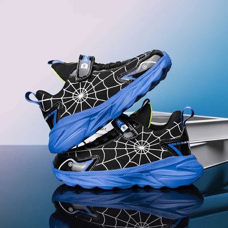 Brand Kids Trendy Spider Sneakers Boys Lightweight Sport Footwear Outdoor Breathable Tennis Shoes Non-slip Running Shoes W250207