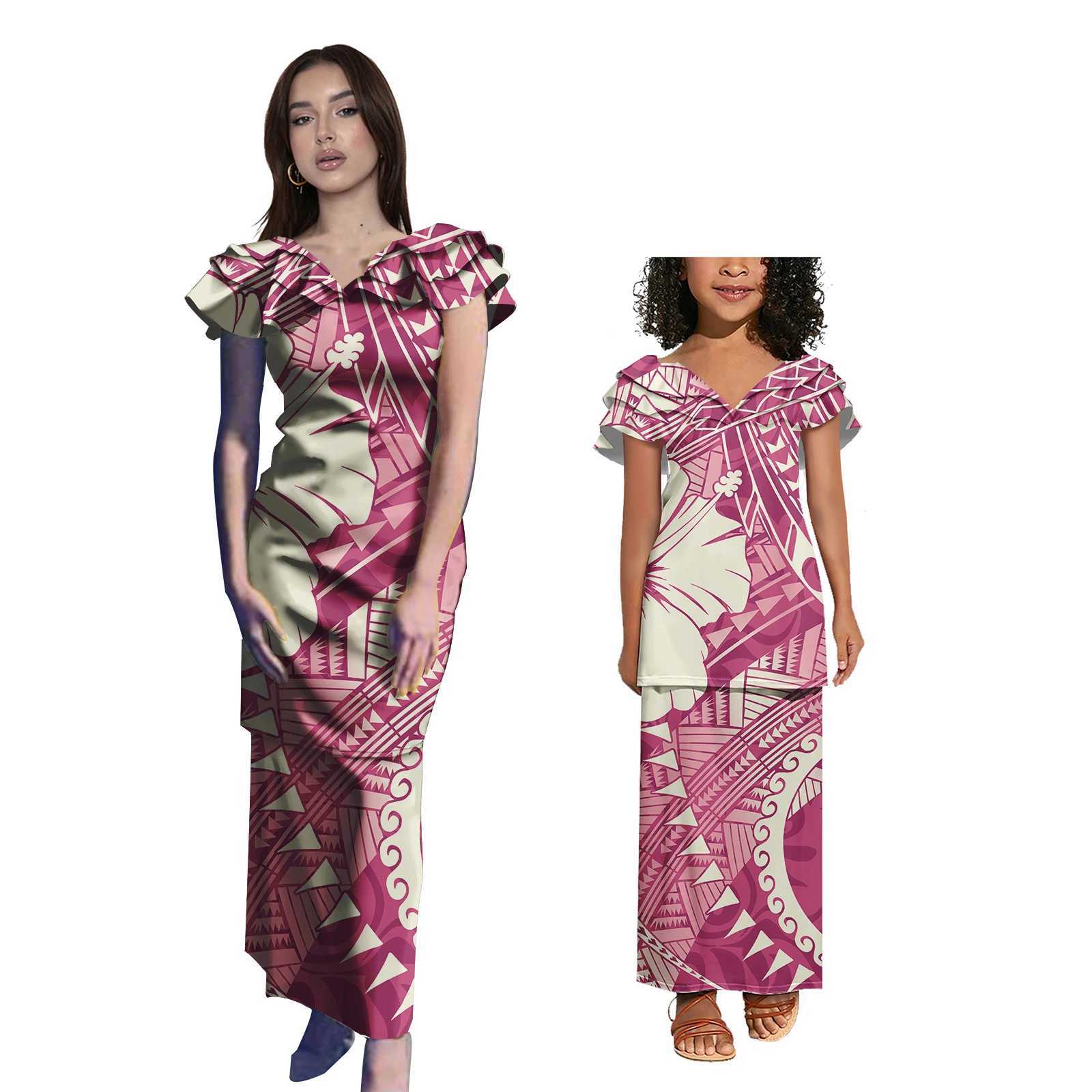 Girls clothing set Polynesian tribe Samoa tattoo printing custom matching family clothing set childrens clothing set W250207