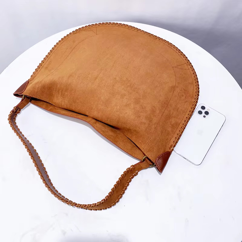 Faux Suede Weave Saddle Bags For Women Designer Handbags And Purses New In Vintage Frosted Large Capacity Shoulder Suede Vintage