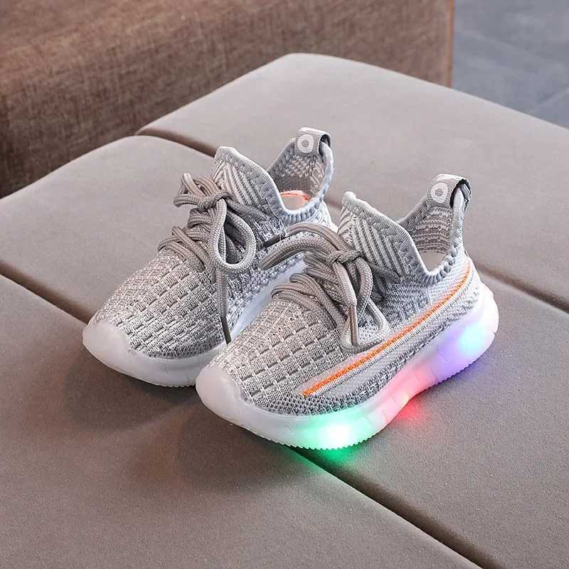 Children Led Shoes Boys Girls Lighted Sneakers Glowing Shoes for Kid Green Black Sneakers Boys Baby Sneakers with Luminous SoleXJ250207