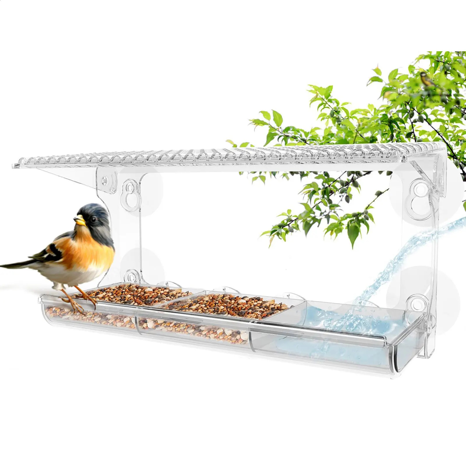 Clear Window Viewing Bird Feeder for Outside Transparent Bird House Outdoor Bird Feeders Wild Bird Watching Gift Garden Decor 250121